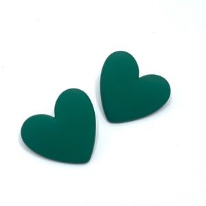 🌟2/$25 Oversized Matte Green Love Earrings
